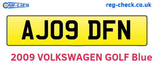 AJ09DFN are the vehicle registration plates.