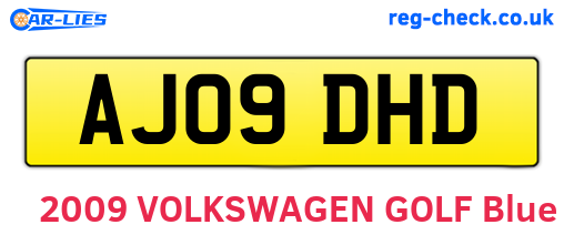 AJ09DHD are the vehicle registration plates.