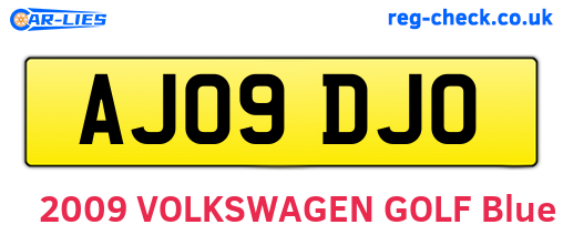 AJ09DJO are the vehicle registration plates.