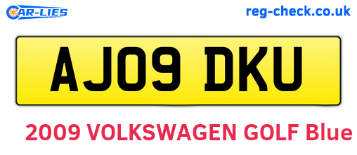AJ09DKU are the vehicle registration plates.