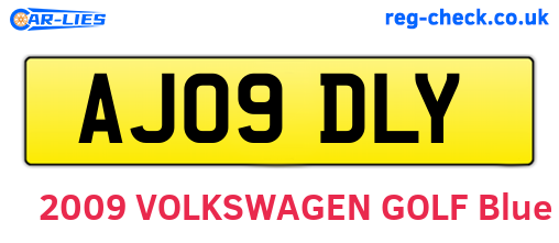 AJ09DLY are the vehicle registration plates.