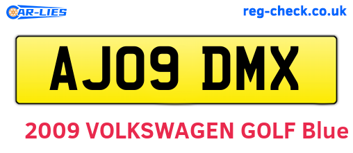 AJ09DMX are the vehicle registration plates.