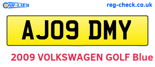 AJ09DMY are the vehicle registration plates.