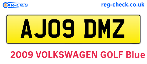AJ09DMZ are the vehicle registration plates.