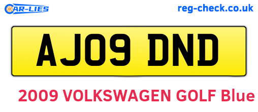 AJ09DND are the vehicle registration plates.