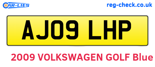 AJ09LHP are the vehicle registration plates.