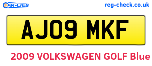 AJ09MKF are the vehicle registration plates.