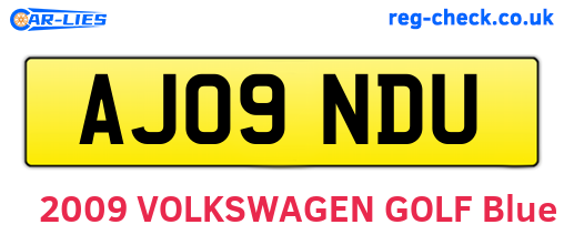 AJ09NDU are the vehicle registration plates.