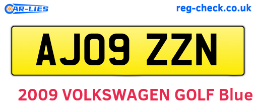 AJ09ZZN are the vehicle registration plates.
