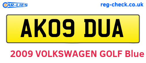 AK09DUA are the vehicle registration plates.