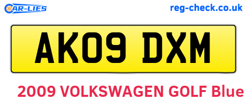 AK09DXM are the vehicle registration plates.