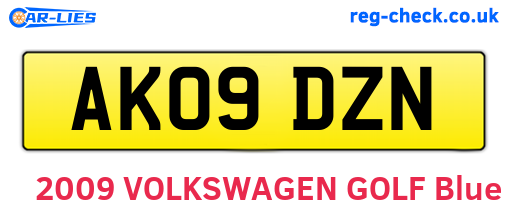 AK09DZN are the vehicle registration plates.