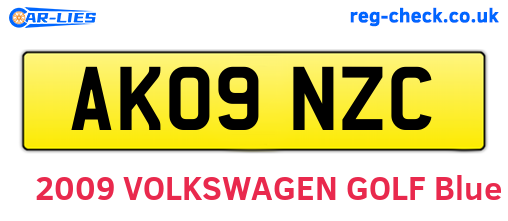 AK09NZC are the vehicle registration plates.