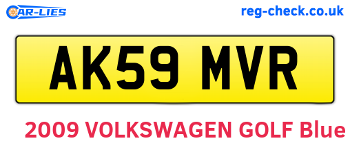 AK59MVR are the vehicle registration plates.