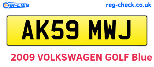 AK59MWJ are the vehicle registration plates.