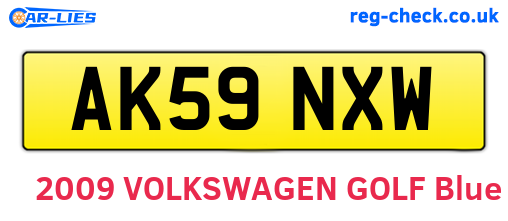 AK59NXW are the vehicle registration plates.