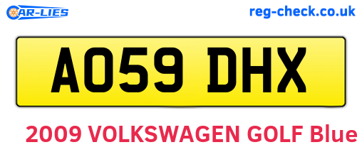 AO59DHX are the vehicle registration plates.