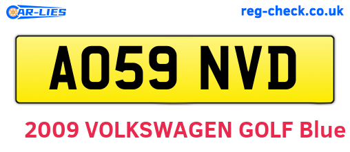 AO59NVD are the vehicle registration plates.