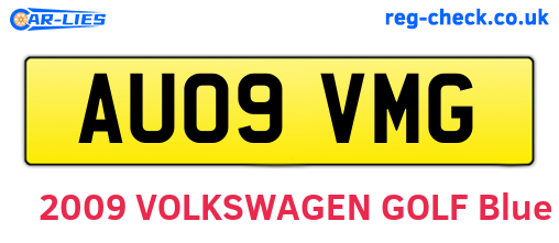 AU09VMG are the vehicle registration plates.
