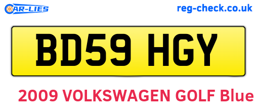 BD59HGY are the vehicle registration plates.