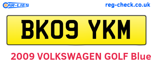 BK09YKM are the vehicle registration plates.