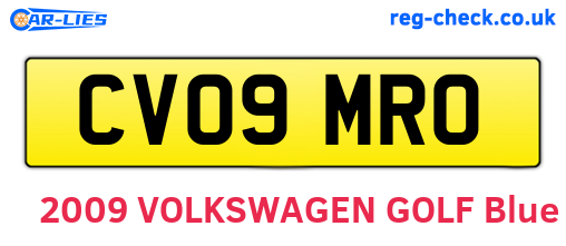 CV09MRO are the vehicle registration plates.