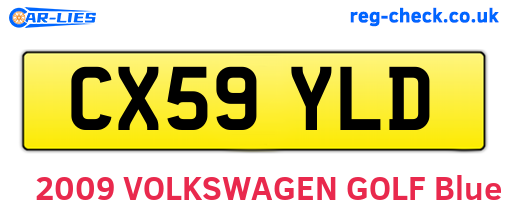 CX59YLD are the vehicle registration plates.