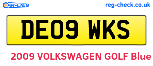 DE09WKS are the vehicle registration plates.