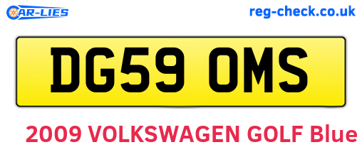 DG59OMS are the vehicle registration plates.