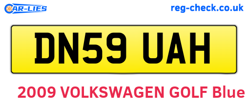 DN59UAH are the vehicle registration plates.