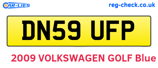 DN59UFP are the vehicle registration plates.