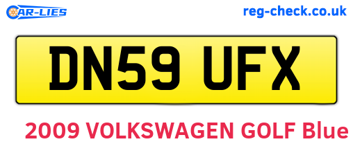 DN59UFX are the vehicle registration plates.
