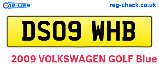 DS09WHB are the vehicle registration plates.