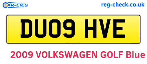 DU09HVE are the vehicle registration plates.