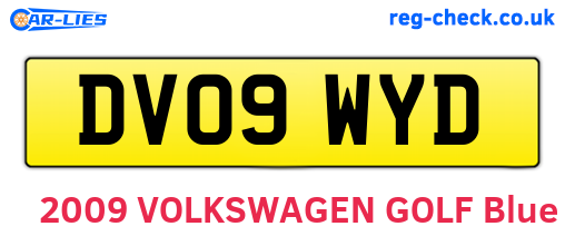 DV09WYD are the vehicle registration plates.