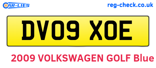 DV09XOE are the vehicle registration plates.