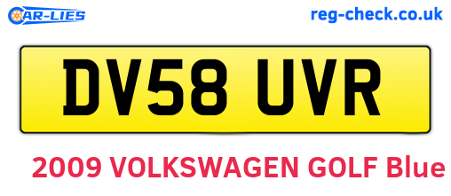 DV58UVR are the vehicle registration plates.
