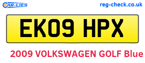 EK09HPX are the vehicle registration plates.