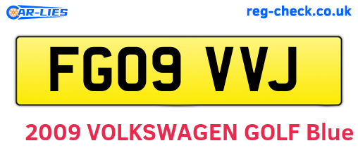 FG09VVJ are the vehicle registration plates.