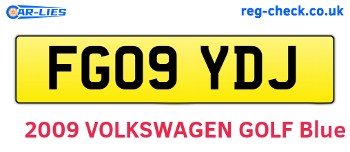 FG09YDJ are the vehicle registration plates.