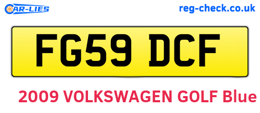 FG59DCF are the vehicle registration plates.