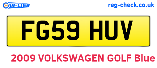 FG59HUV are the vehicle registration plates.