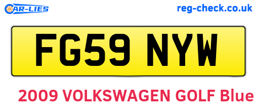 FG59NYW are the vehicle registration plates.