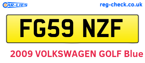 FG59NZF are the vehicle registration plates.