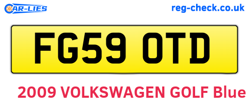 FG59OTD are the vehicle registration plates.