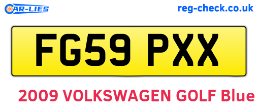 FG59PXX are the vehicle registration plates.