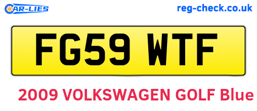 FG59WTF are the vehicle registration plates.