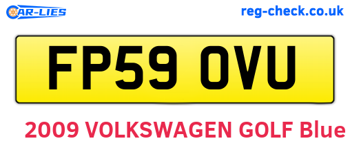 FP59OVU are the vehicle registration plates.