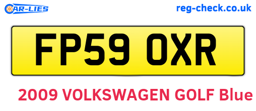 FP59OXR are the vehicle registration plates.