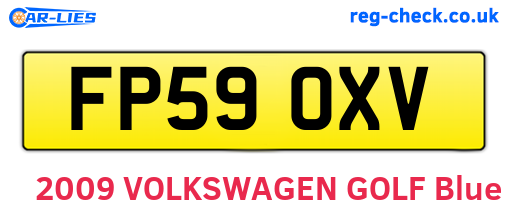 FP59OXV are the vehicle registration plates.